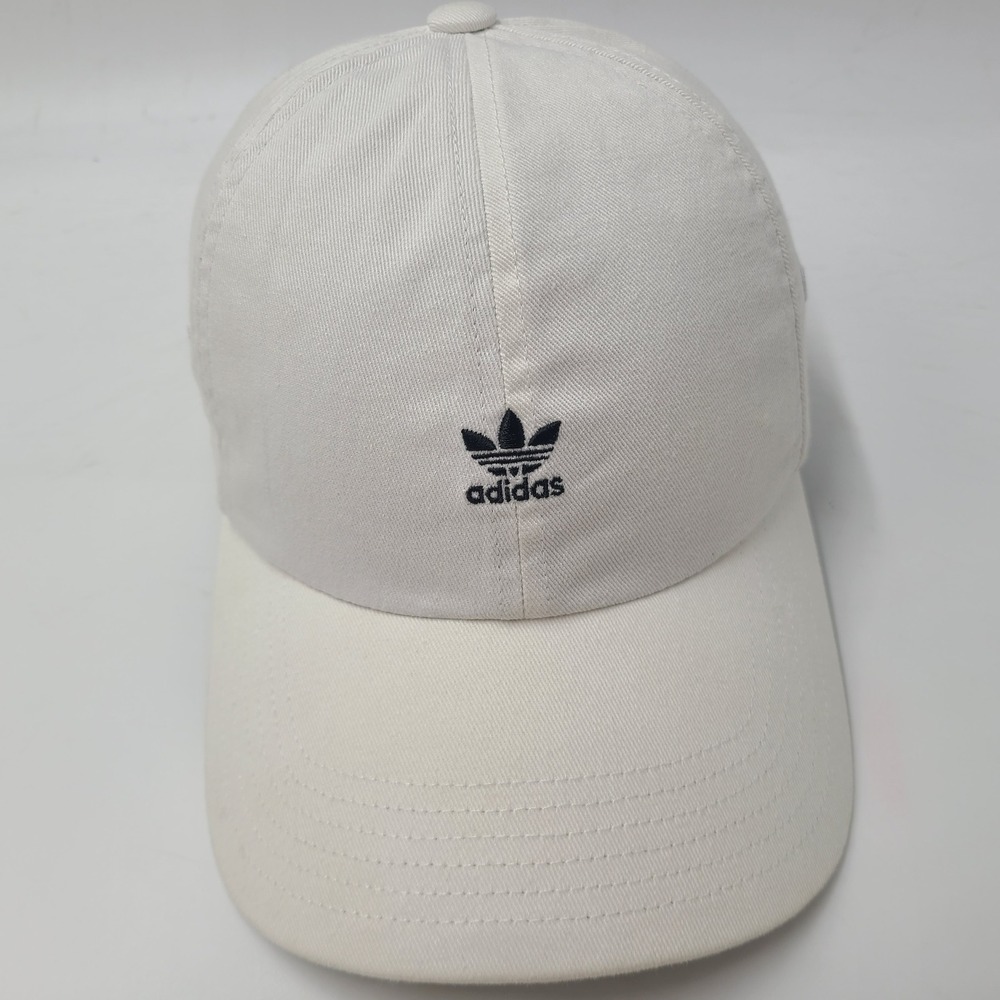 Women Adidas Hat Strapback White Black Small Trefoil Logo Casual Classic Cotton